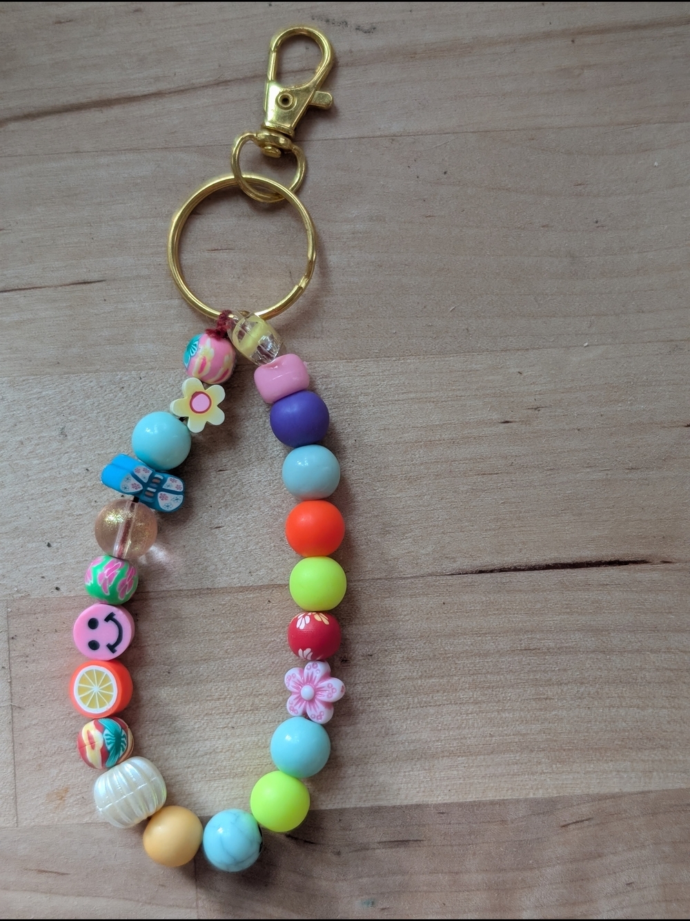 Colorful Beaded Keychain Wristlet - Multicolor